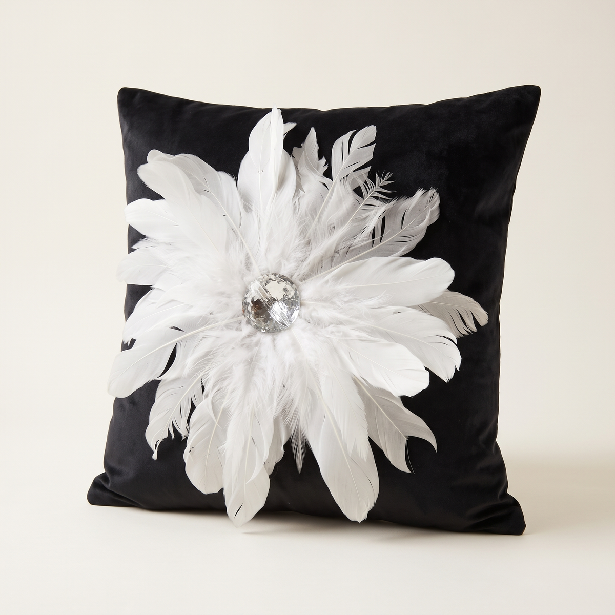 Feather Decorative Cushion Cover, studio shot on a warm off-white backdrop