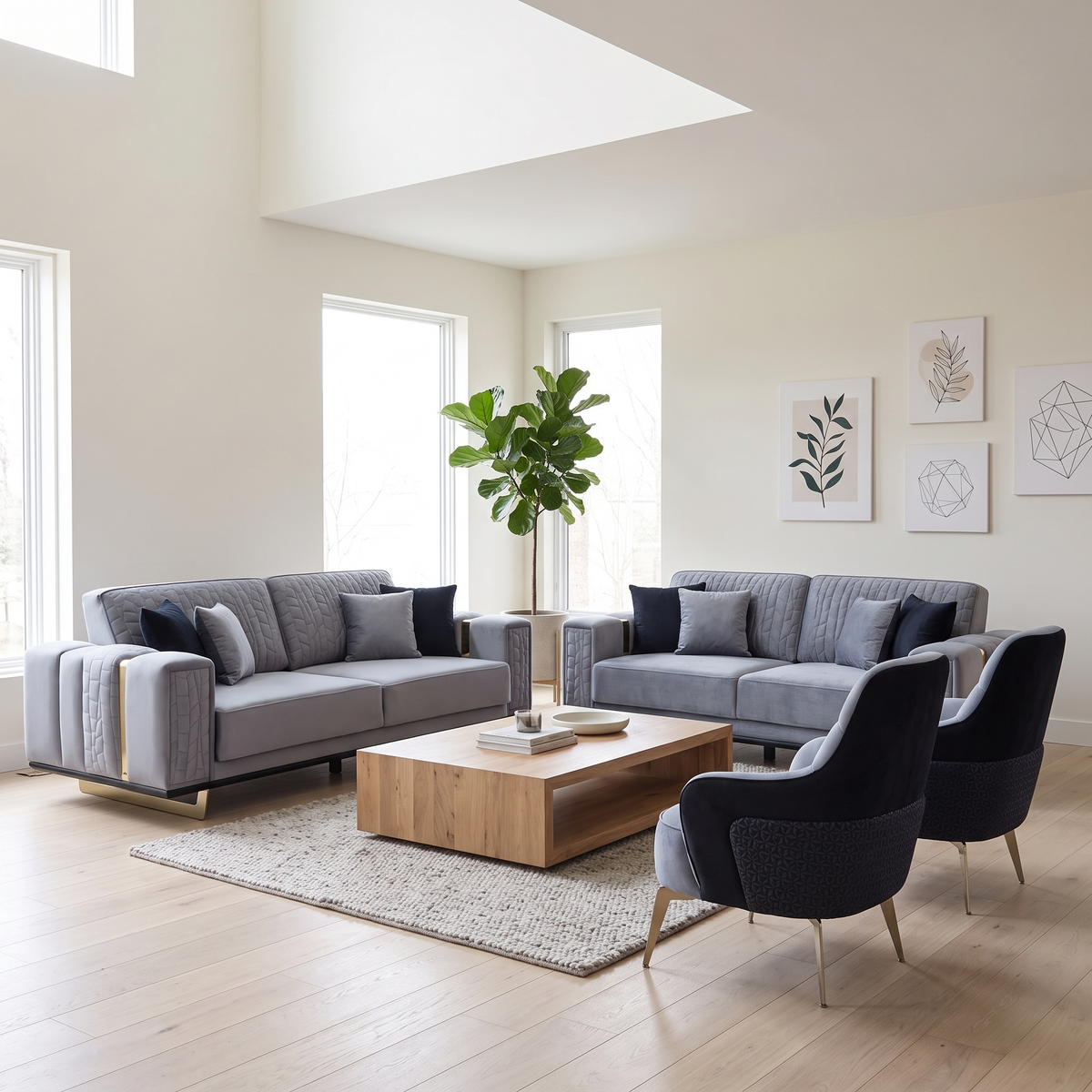 Charisma Living Room Set with two three seaters and two armchairs in a bright living room