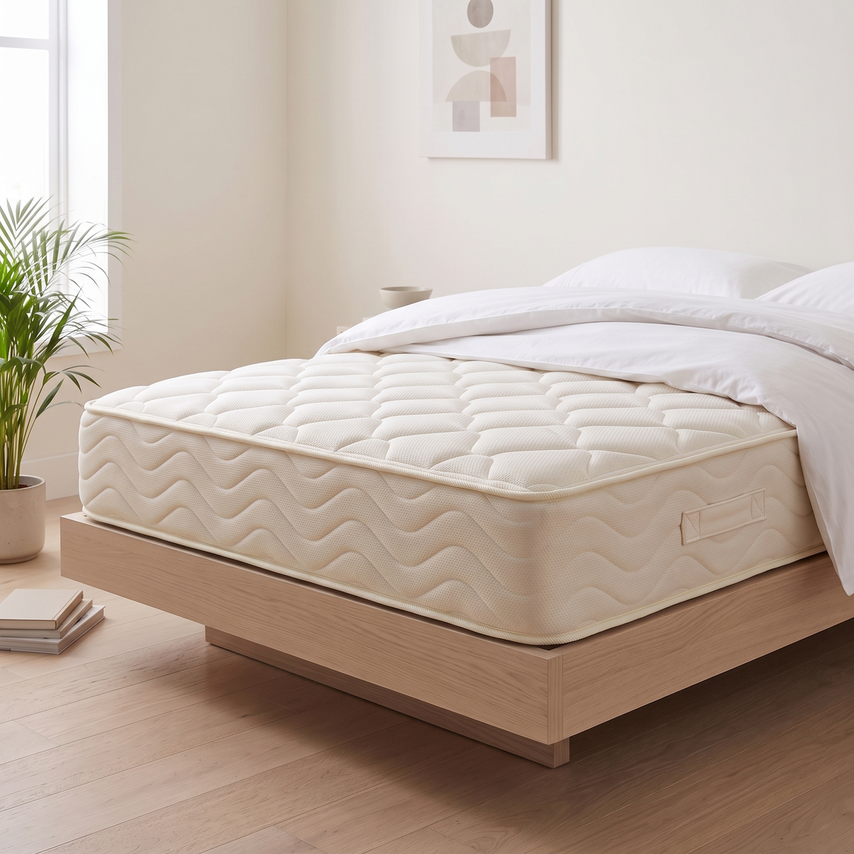 Raha Supreme Mattress 200x150, close angled room view