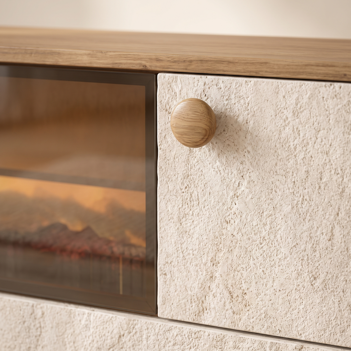 Ela TV Stand, studio close-up of the detail