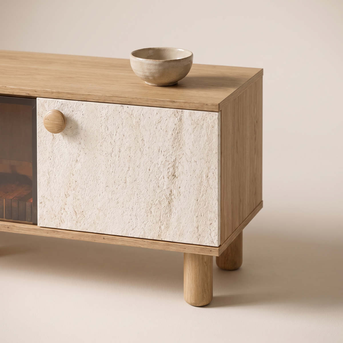 Ela TV Stand, studio styled close-up