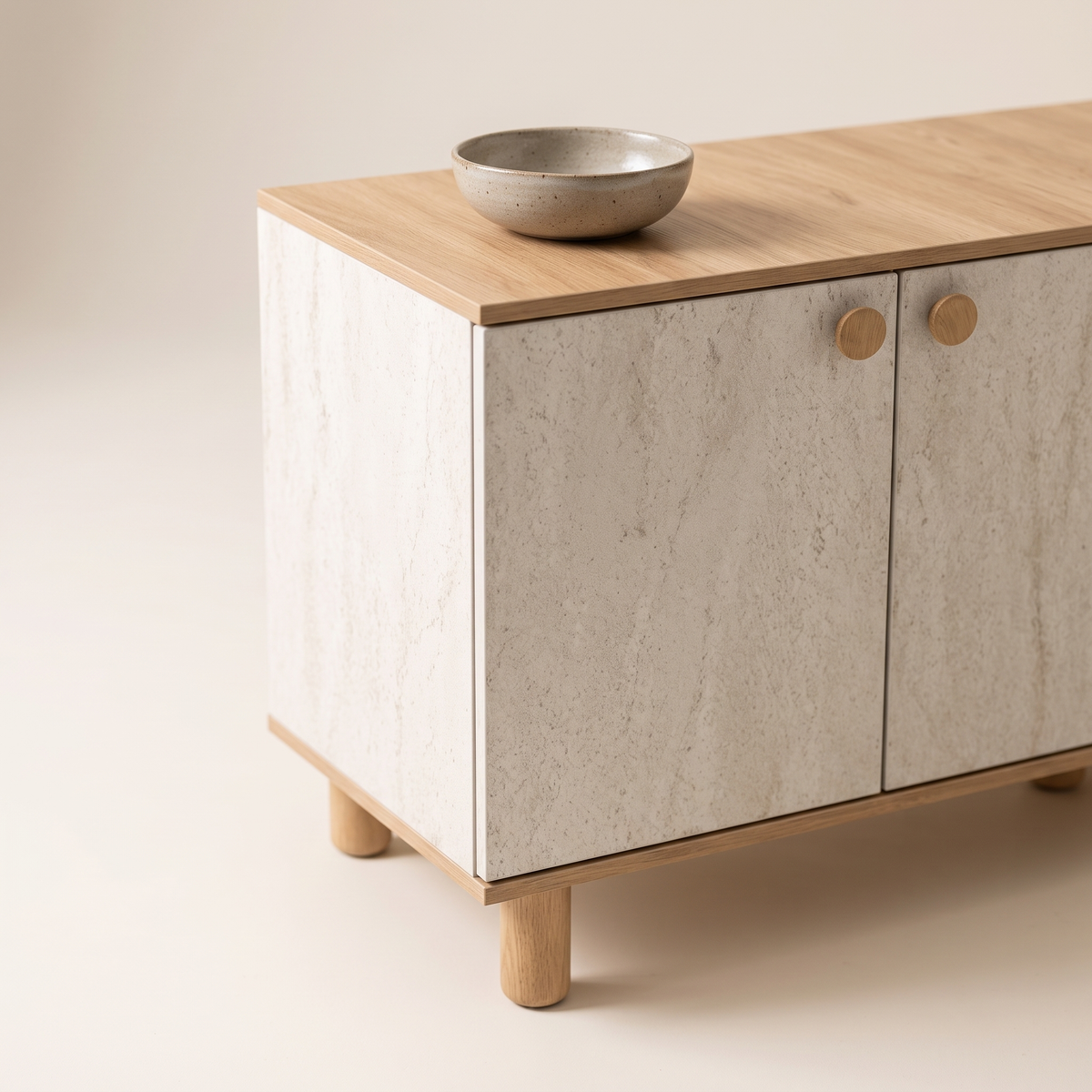 Ela Console Cabinet, studio styled close-up