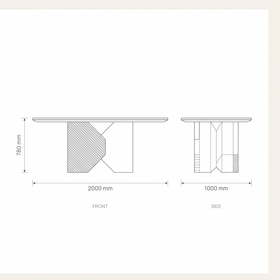 Alfa Dining Table Set dimensions drawing