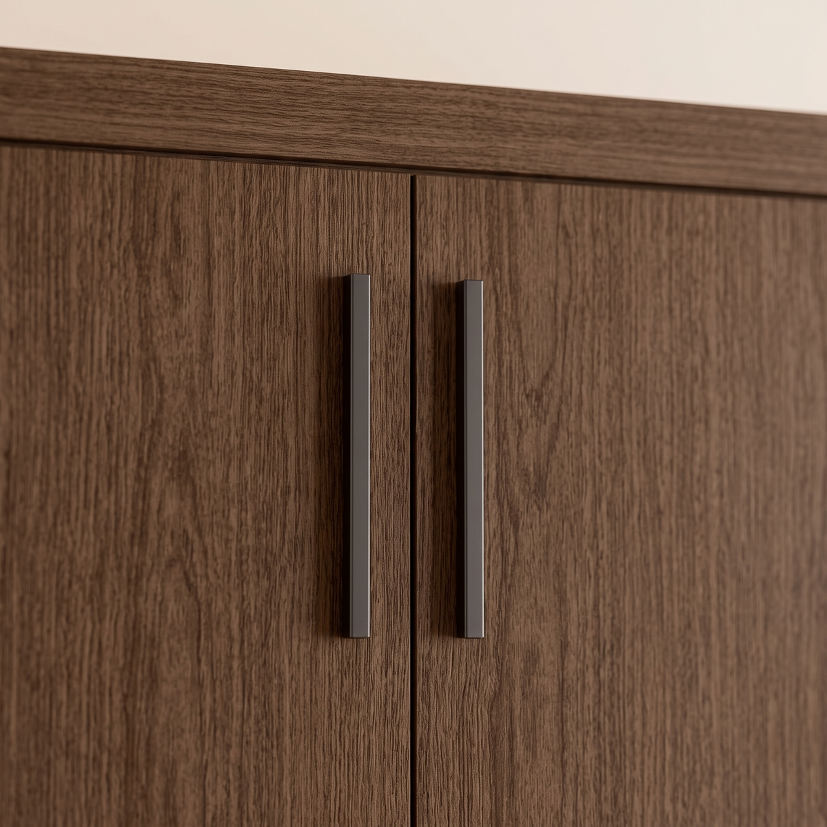 Triton Large 11 Door Wardrobe, cocoa wood grain and bar handle detail