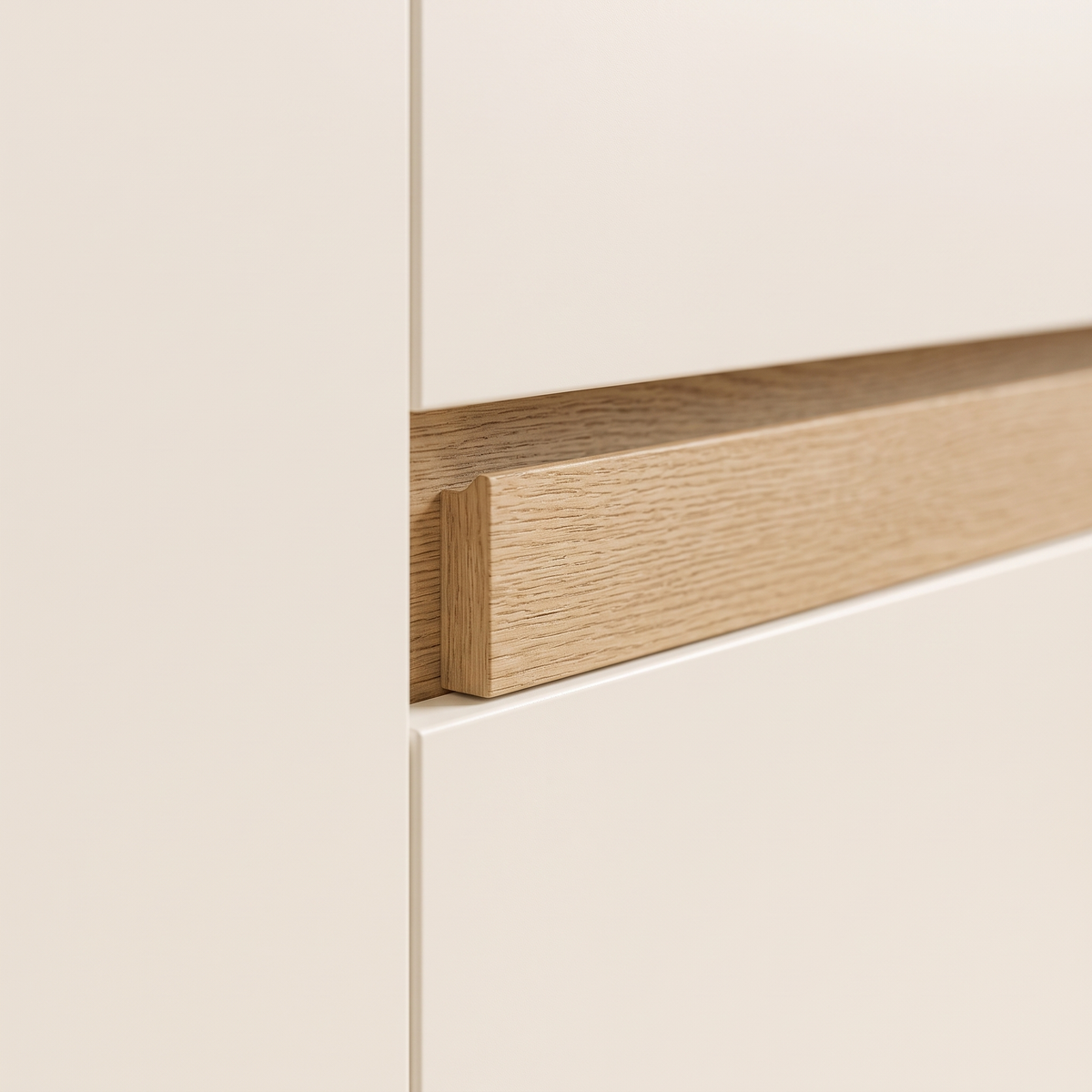 Liza Sideboard with Mirror, recessed oak accent band detail