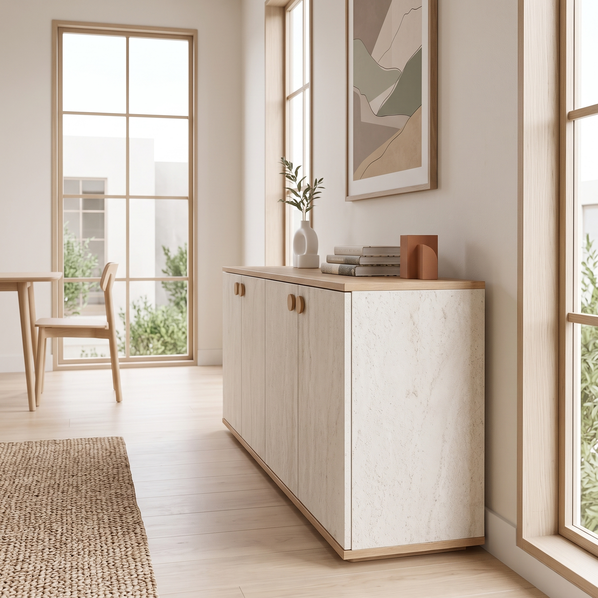 Ela Console Cabinet, room view from a second angle