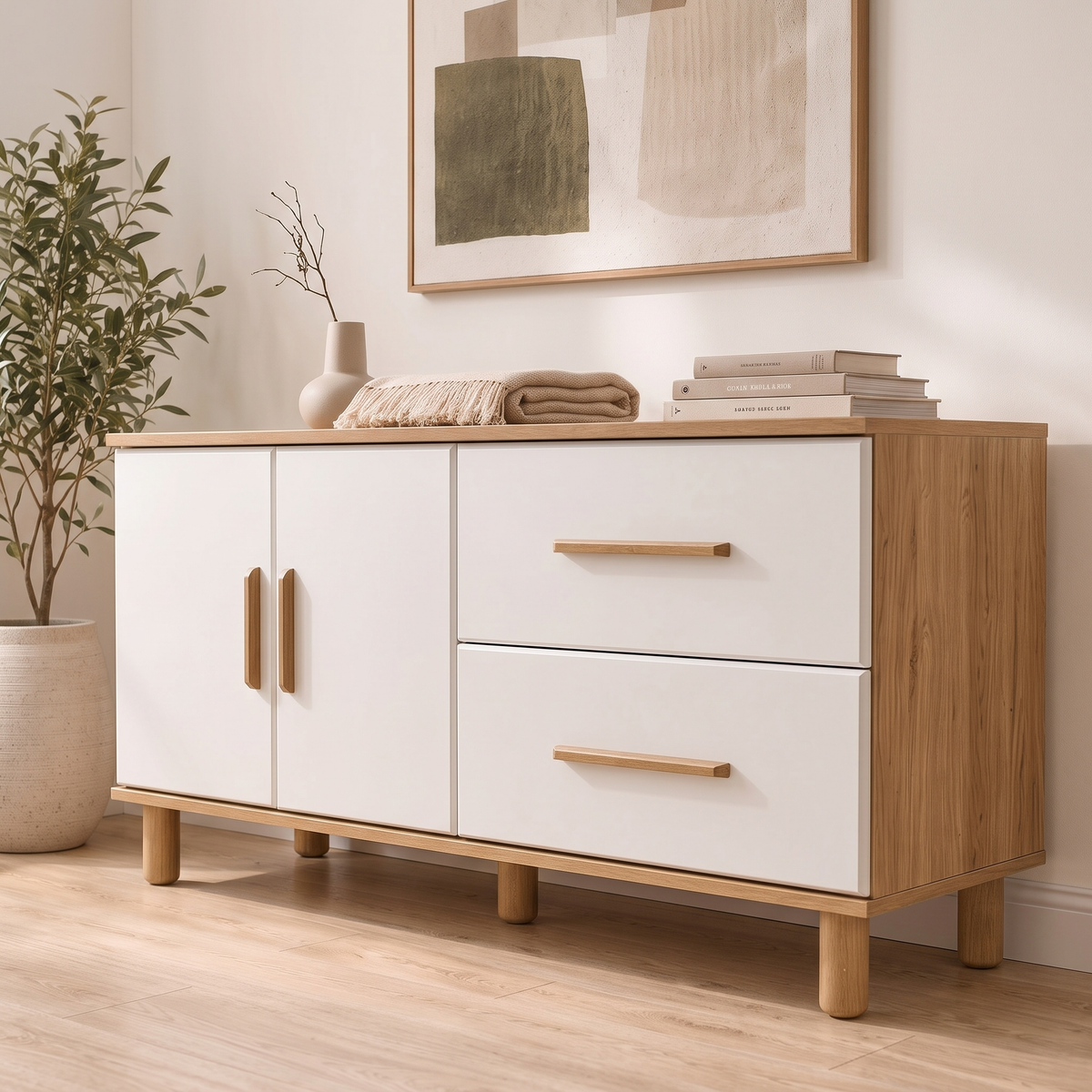 Cemre Console Cabinet, close angled room view