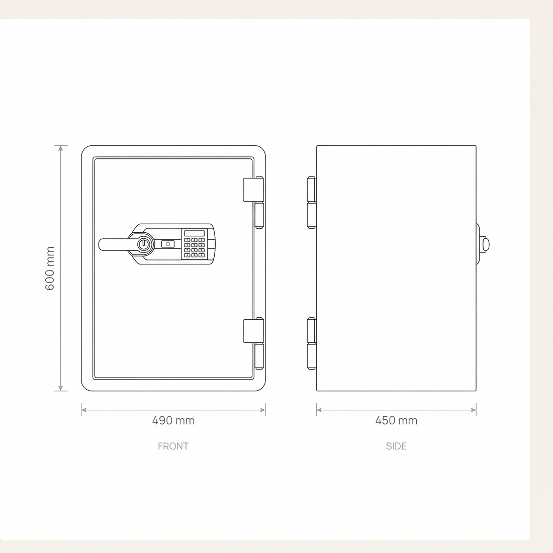 ExecutiveSafe Security Safe #ES060 dimensions drawing