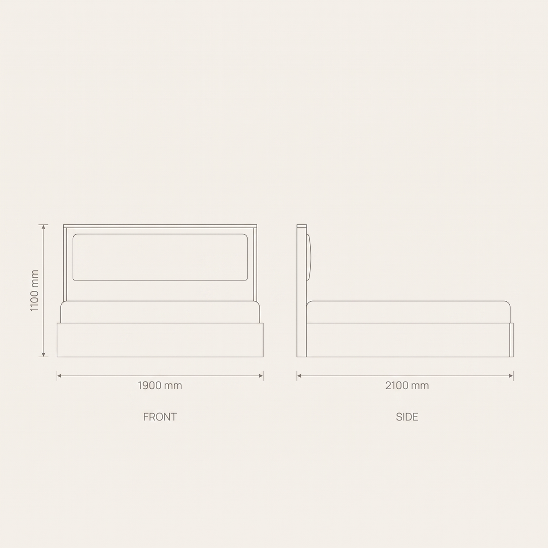 Maya King Bedroom Set dimensions drawing