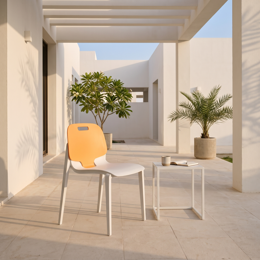 Orange Plastic Garden Chair #CS02