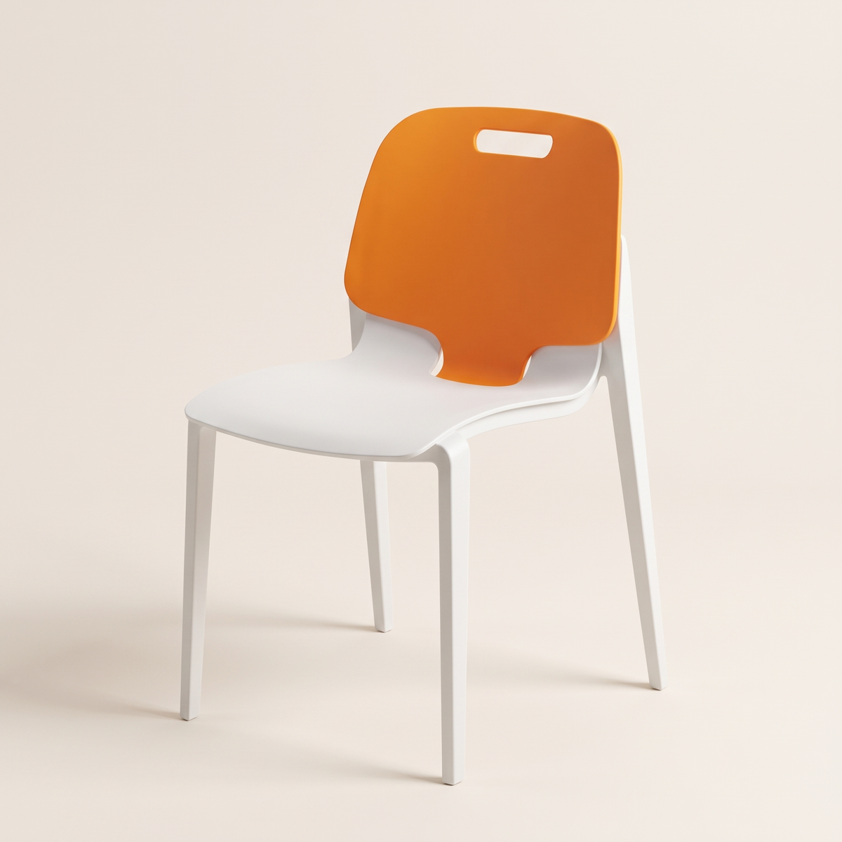 Orange Plastic Garden Chair #CS02, studio view
