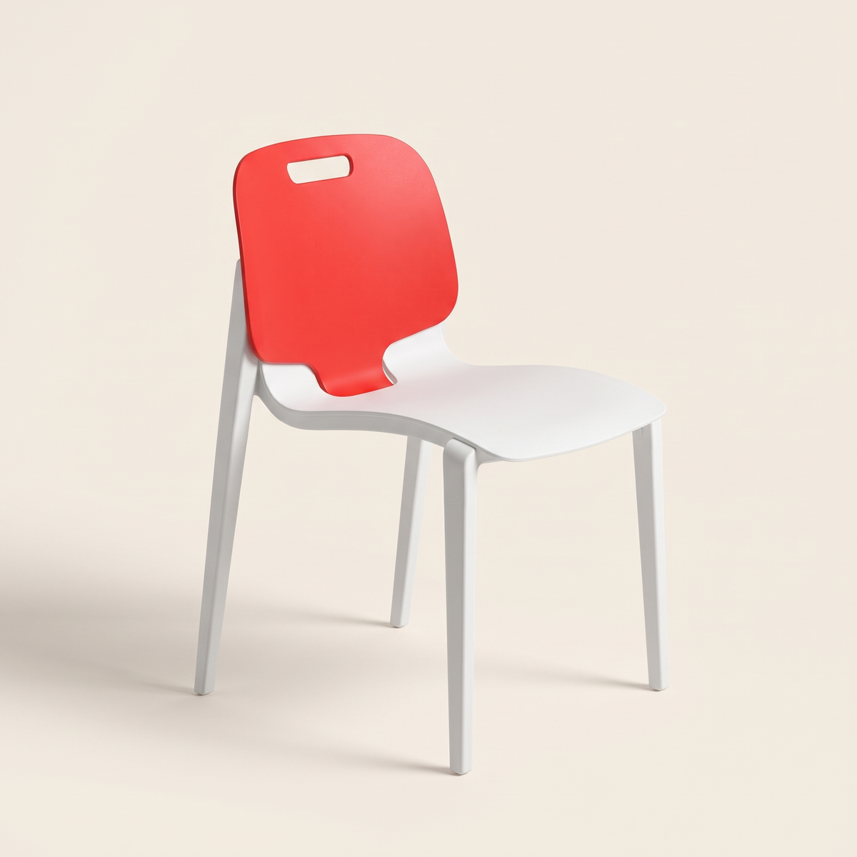 Red Plastic Garden Chair #CS02, studio view