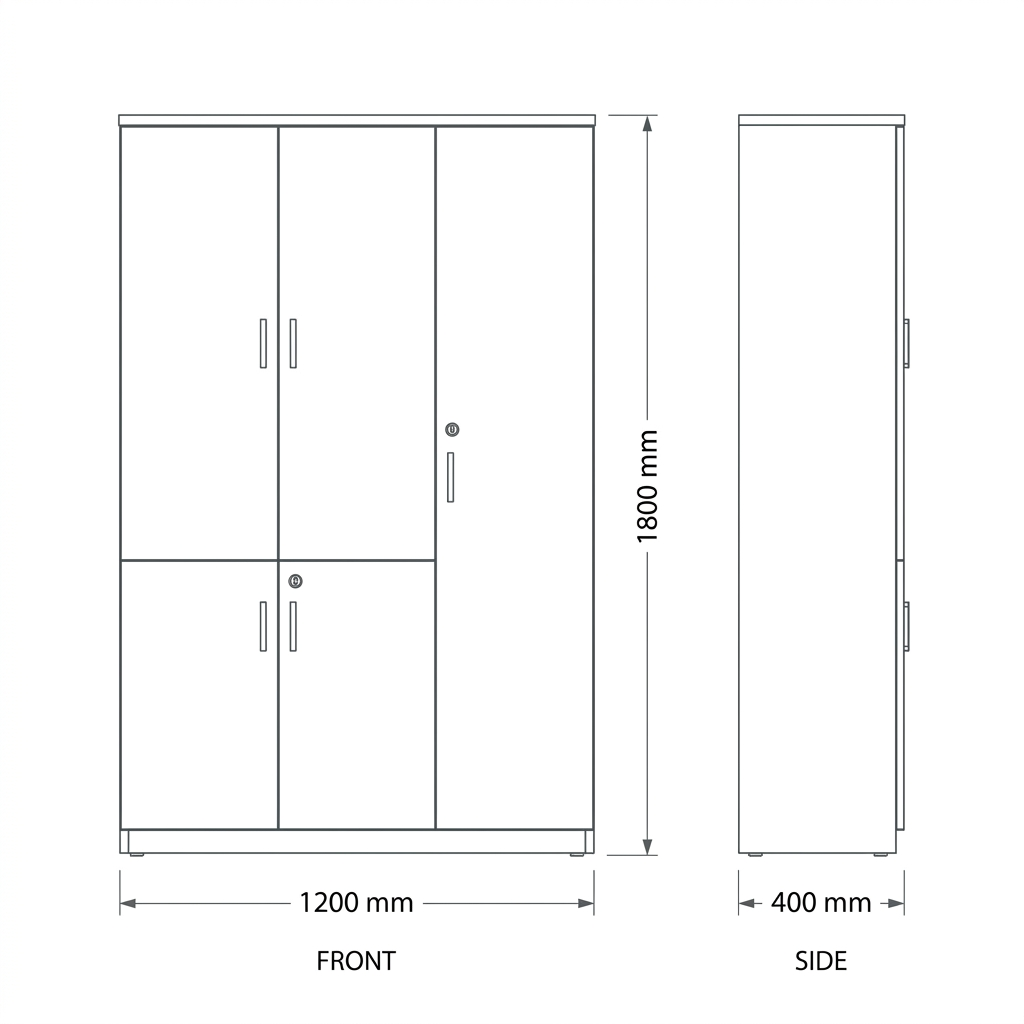 Light Oak Vertical Locking File Cabinet #HP-S0812-18