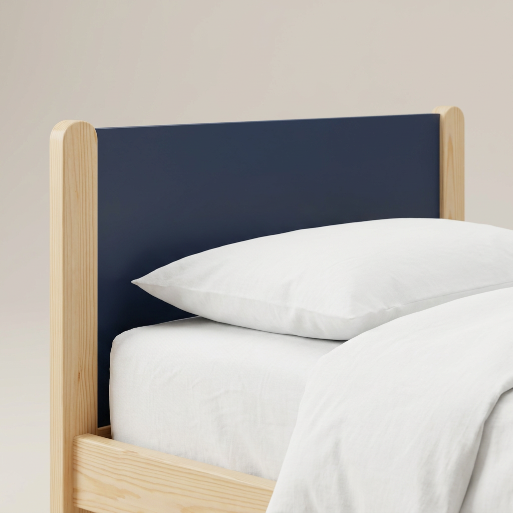 Navy headboard studio close-up