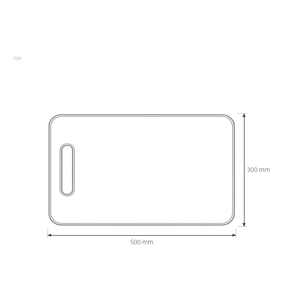 Large Stainless Steel Cutting Board dimensions drawing
