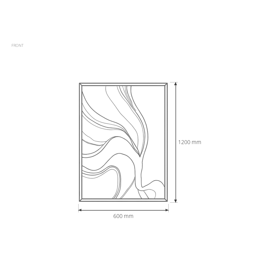 Flow Abstract Wall Art #MT-235246 dimensions drawing