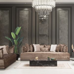 Icon Velvet Living Room Set