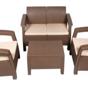 Home Needs Brown Rattan Sofa Set